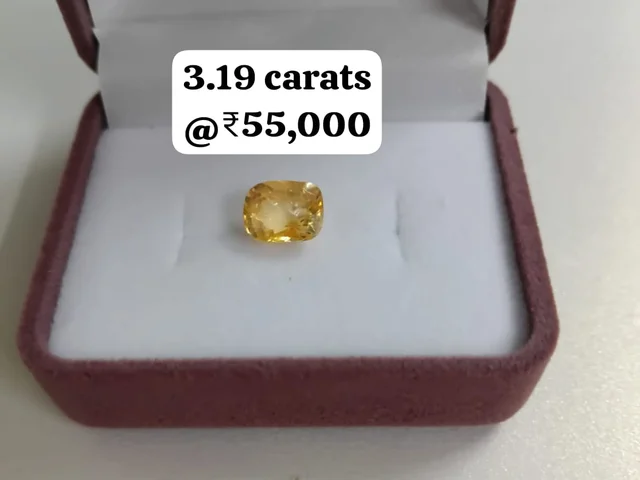 Royal Sri Lankan Yellow Sapphire — golden yellow cushion Pukhraj