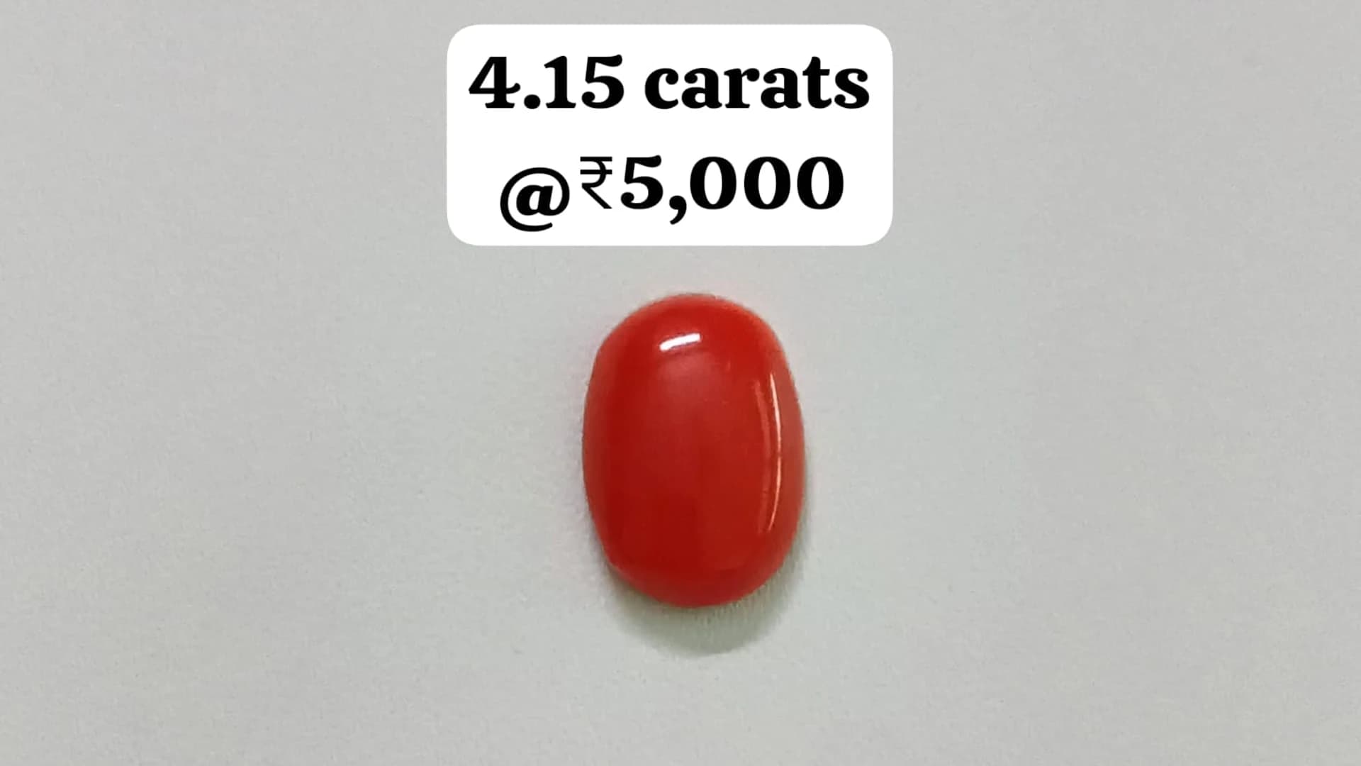 Sovereign Oval Moonga — highly polished oval red coral