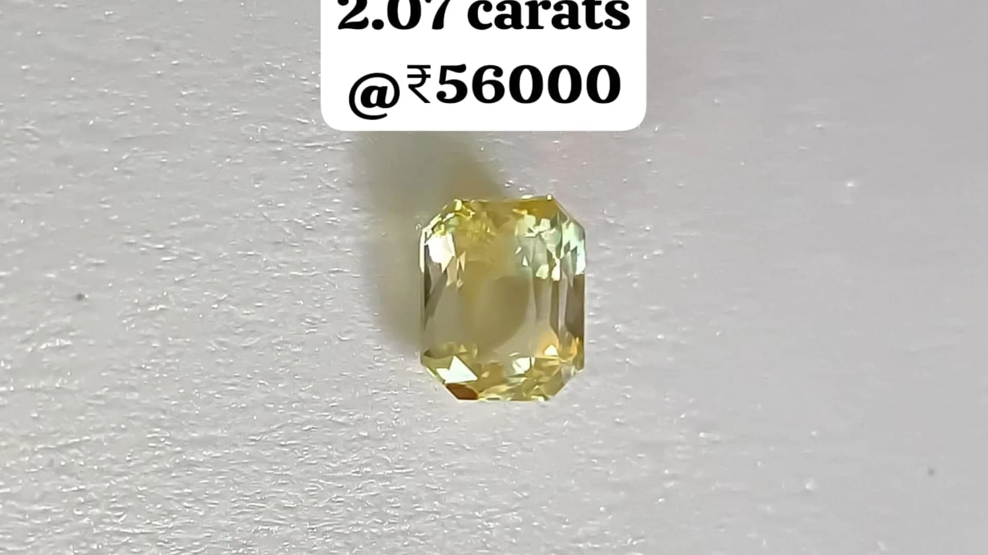 Vedic Ceylon Yellow Sapphire — emerald cut light canary yellow