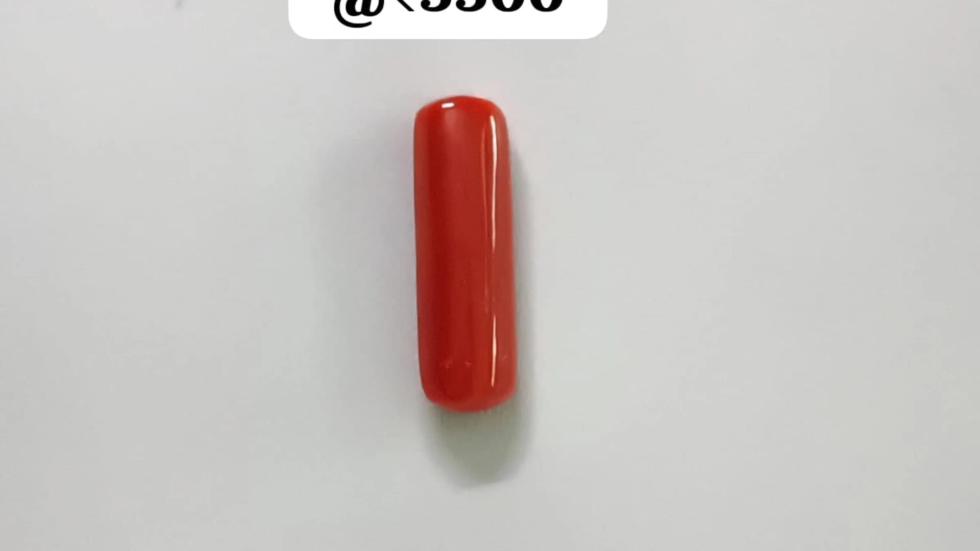 Italian Capsule Coral — deep vermilion red cylindrical cabochon